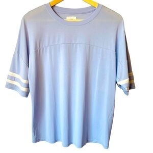 𝅺PINK ROSE Light Blue Knit Modal Jersey Tee Size Junior Large NEW